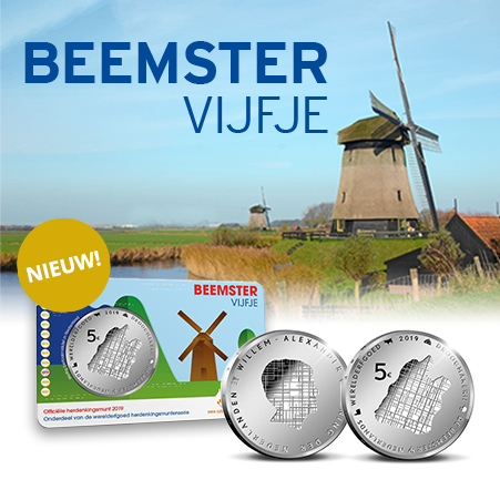 Nieuwe herdenkingsmunt Beemster Vijfje bij Goudwisselkantoor
