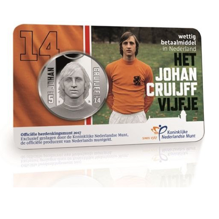 Johan Cruijff herdenkingsmunt 20 september beschikbaar