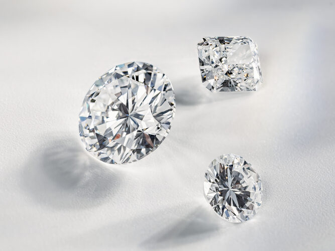 A selection of three diamonds